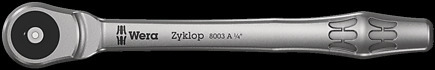 8003 A Zyklop Metal Ratchet with push-through square and 1/4" drive