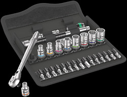 8100 SA 11 Zyklop Metal Ratchet Set with switch lever, 1/4" drive, imperial, 28 pieces