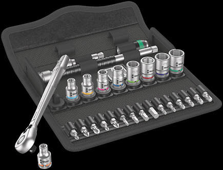 8100 SA 11 Zyklop Metal Ratchet Set with switch lever, 1/4" drive, imperial, 28&nbsp;pieces