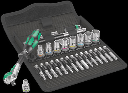 Wera Tools 05004016001 8100 SA 6 Zyklop 0.25 in. Drive Metric Speed Ratchet  Set - 28 Piece