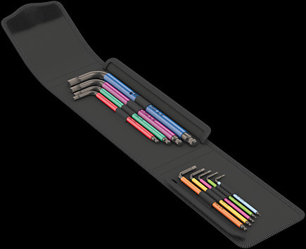 950/9 Hex-Plus Multicolour Imperial 1 内六角 L 型扳手组套，彩色， 激光表面处理 ，英制, 9件套
