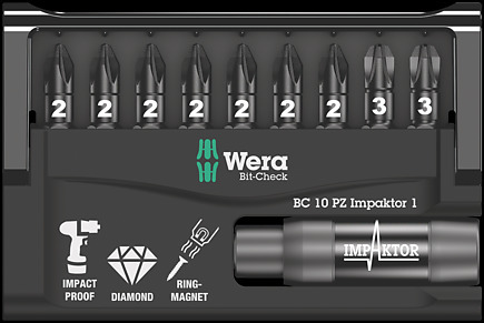 Bit-Check 10 PZ Impaktor 1, 10 pieces
