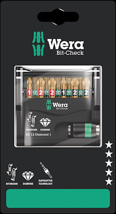 Bit-Check 12 Diamond 1 SB, 12 pieces