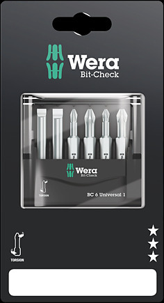 Bit-Check 6 Universal 1 SB, 6 pieces