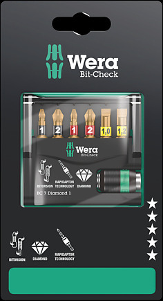 Bit-Check 7 Diamond 1 SB, 7 pieces