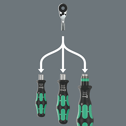 For bitholding screwdrivers with 1/4" bit mounting