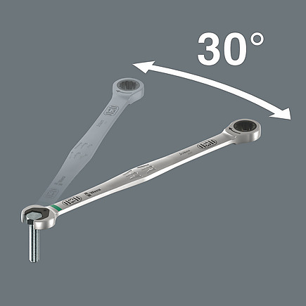 Rückschwenkwinkel im Maul von nur 30°