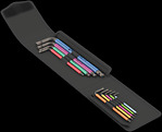 950/9 Hex-Plus Multicolour Imperial 1 内六角 L 型扳手组套，彩色， 激光表面处理 ，英制, 9件套