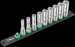 Listello magnetico serie bussole B Deep 1, attacco da 3/8", 9&nbsp;pezzi