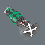 Swivelling bit magazine