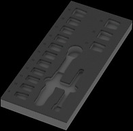 9824 Foam insert 8010 B Zyklop Comfort ratchet set 1, 3/8