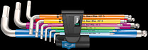 3950/9 Hex-Plus Multicolour HF Stainless 1 L-avainsarja, metrinen, ruostumaton teräs, pitotoiminnolla, 9&#8209;osainen