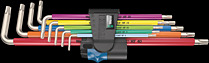 3967/9 TX SXL Multicolour HF Stainless 1 彩色 L 形扳手套装，带固持功能, 不锈钢公, 9件套