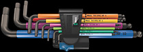 950/9 Hex-Plus Multicolour HF 1 公制内六角 L 型扳手组套，彩色， 激光表面处理，带固持功能，公, 9件套