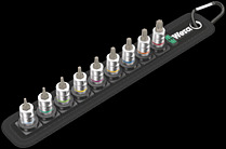 Belt A 3 TORX® HF Zyklop Bitdoppen set TORX®, met vasthoudfunctie, 1/4" -aandrijving, 9&#8209;delig
